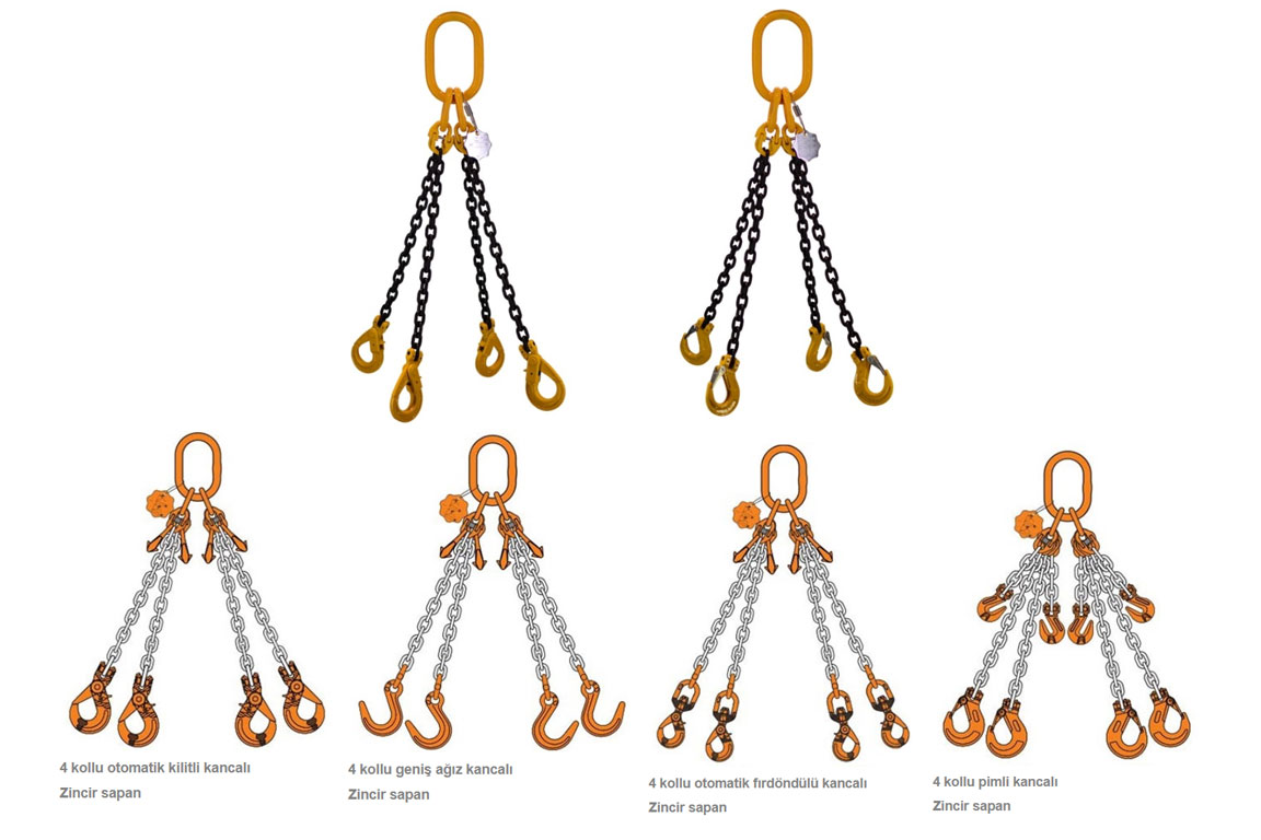 Dört Bacaklı Zincir Sapan